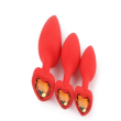 HEART RED SILICONE BUTT PLUG SMALL HEART RED SILICONE BUTT PLUG SMALL